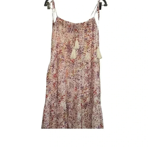 Storia Micro Floral Cornfield Tiered Tassel Maxi Dress Size Medium - Picture 4 of 13